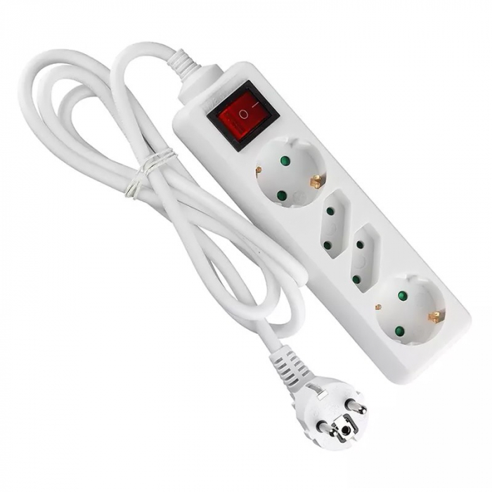 PRELUNGITOR 4 CAI CU INTRERUPATOR 1.5M( 3G1.5MM2) ALB [5]