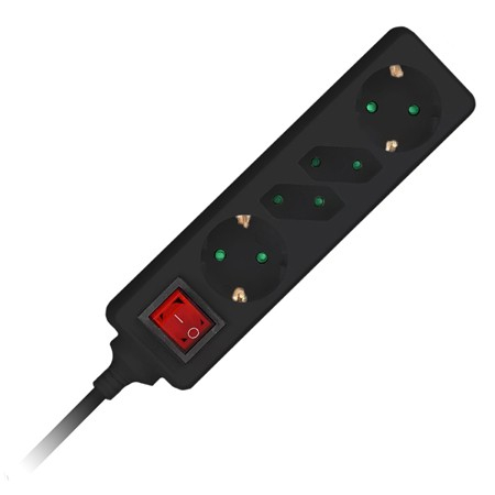 PRELUNGITOR 4 CAI CU INTRERUPATOR 1.5M( 3G1.5MM2) NEGRU [1]