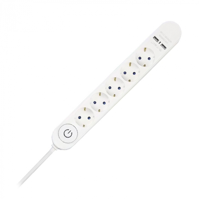 PRELUNGITOR 5 CAI CU INTRERUPATOR + 2USB 3M(3G1.5MM2) [2]