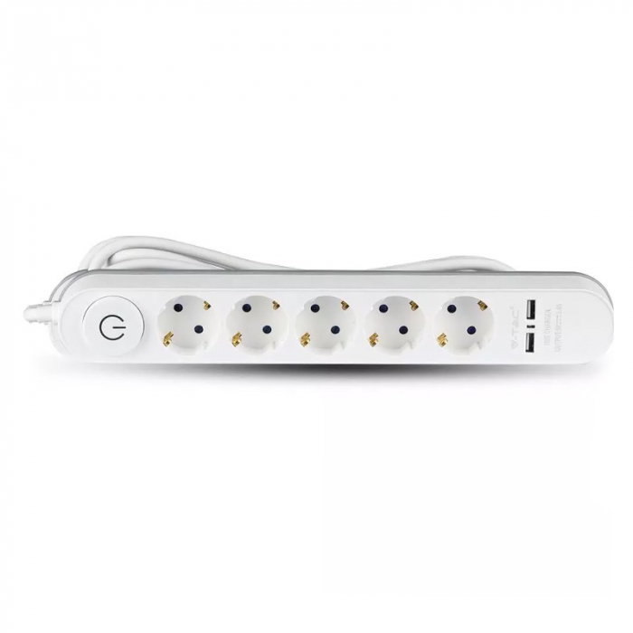 PRELUNGITOR 5 CAI CU INTRERUPATOR + 2USB 3M(3G1.5MM2) [4]