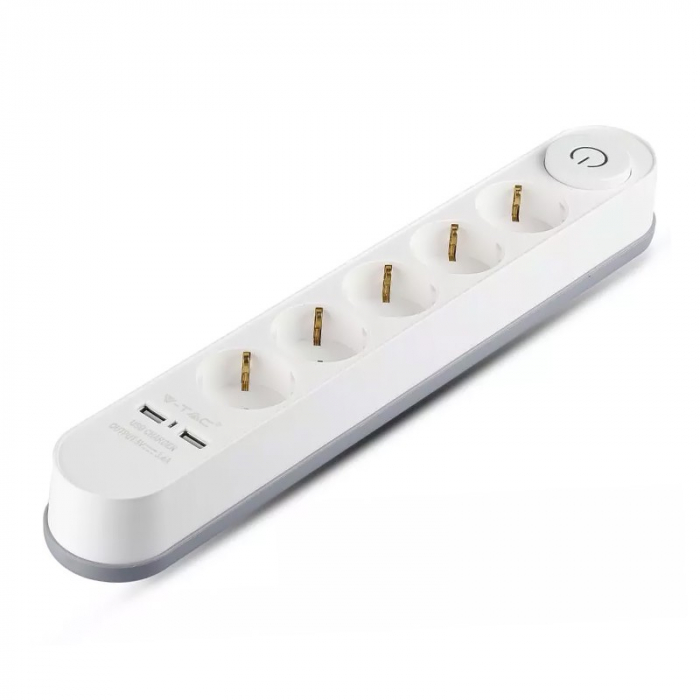 PRELUNGITOR 5 CAI CU INTRERUPATOR + 2USB 3M(3G1.5MM2) [3]