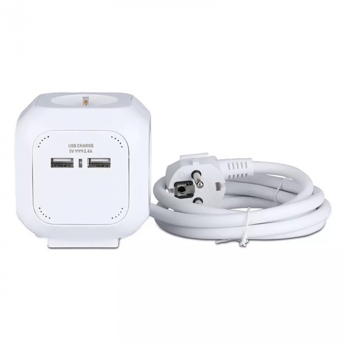 PRELUNGITOR CUBIC 3X1.5MM 1.4M 4 CAI 16A + 2 USB 2.1A [3]