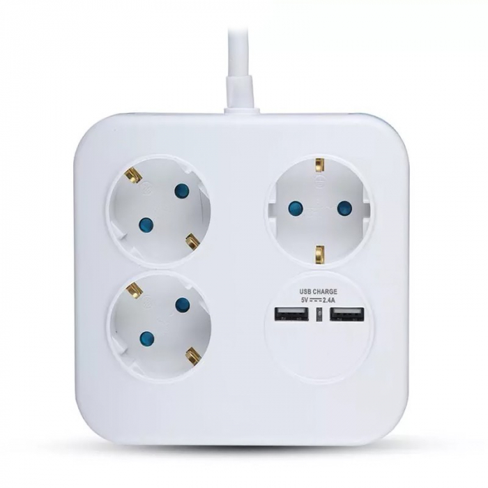 PRELUNGITOR CUBIC 3X1.5MM 1.4M 4 CAI 16A + 2 USB 2.1A [2]