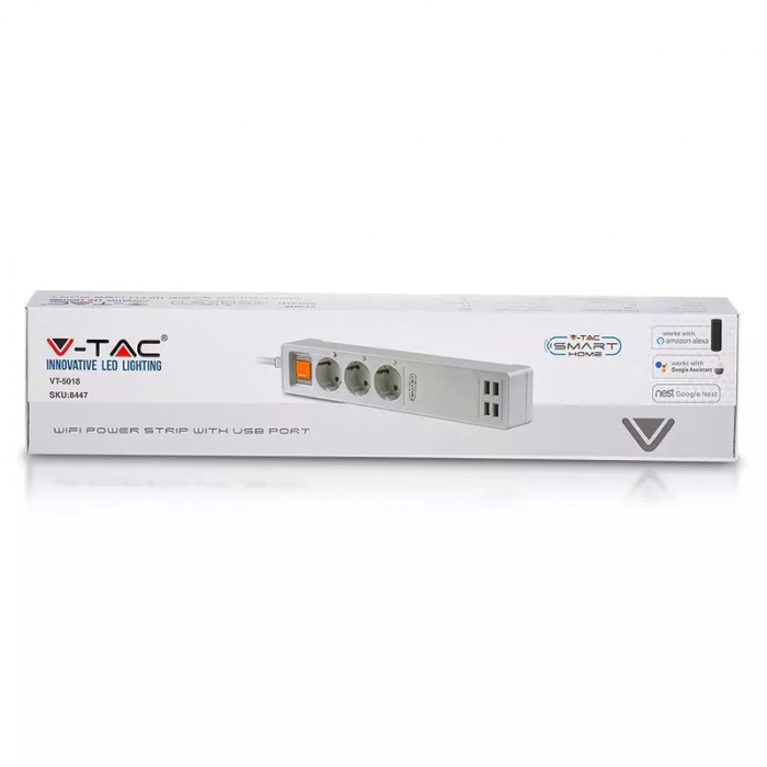 PRELUNGITOR SMART 1.8M 3CAI + 4USB 5A 3500W MAX [4]
