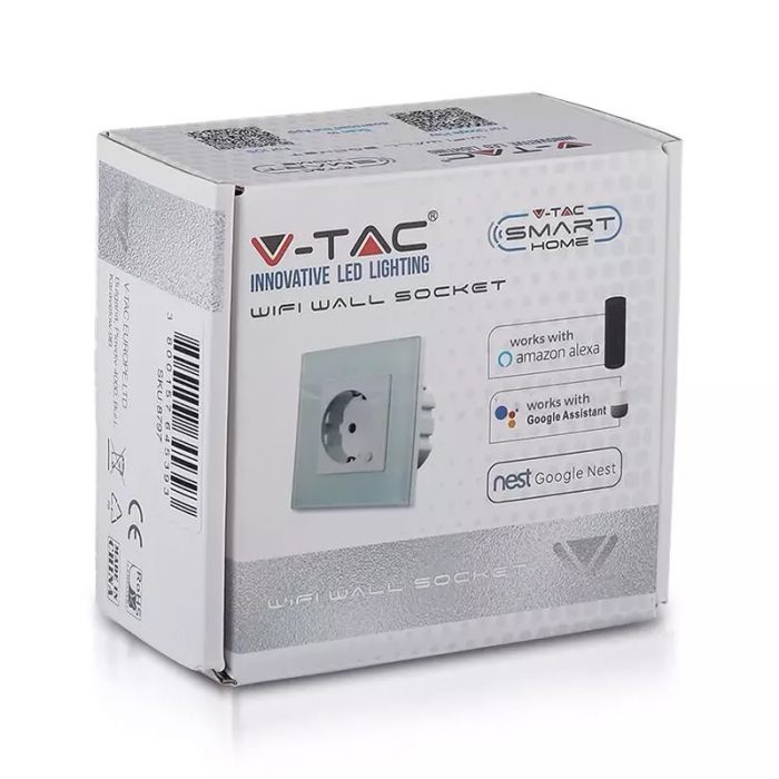 PRIZA SMART SIMPLA 16A CU RAMA DIN STICLA , NEGRU [5]