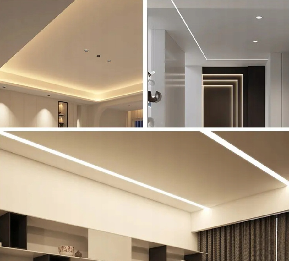 Profil banda led pentru rigips/tencuiala/sub decorativa, 20mm/2m, montaj incastrat [11]