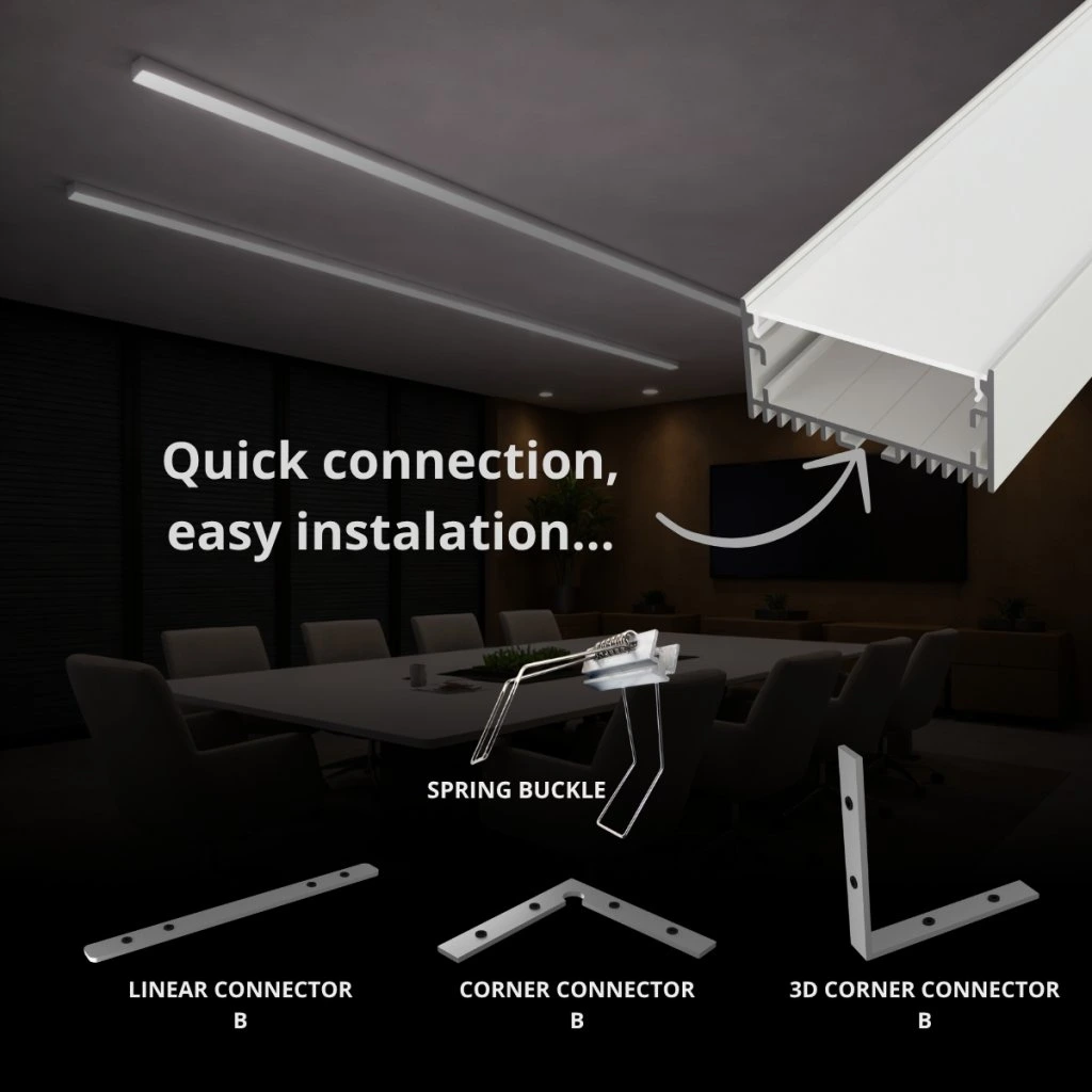 Profil banda led aparent pentru rigips, 40mm/2m [5]