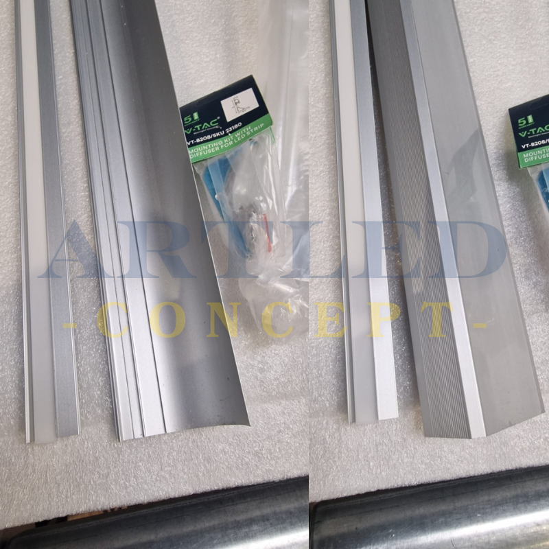 Profil LED tip plintă 2 m 60x36 mm, iluminare perimetrală, capac mat [3]