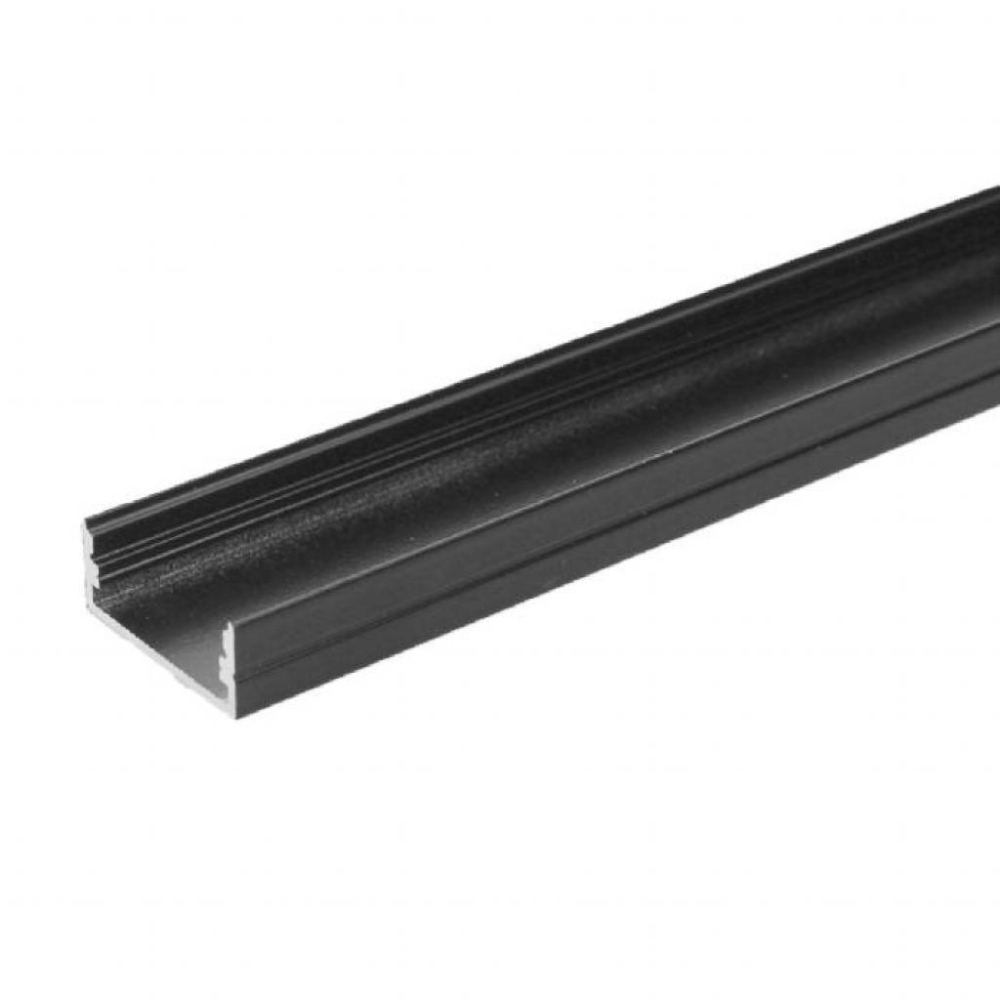 Profil Aluminiu Lat, Aplicat pentru Bandă LED, 2m, 23.5mm x 10mm, corp negru, capac mat, V-TAC, SKU-2876 [3]