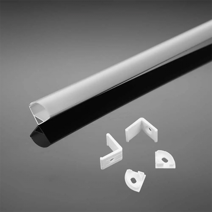 Profil Aluminiu Aplicat pe colț, pentru Bandă LED, 2m, 15.8mm x 15.8mm, corp argintiu, capac mat, V-TAC, SKU-3369 [3]