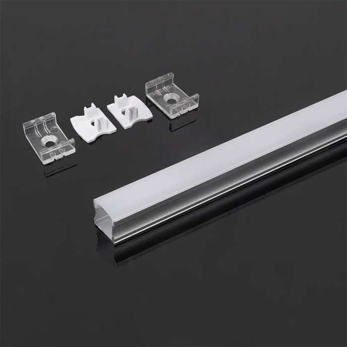 Profil Aluminiu Aplicat pentru Bandă LED, 2m, 17.2mm x 15.5mm, corp argintiu, capac mat, V-TAC, SKU-3354 [3]