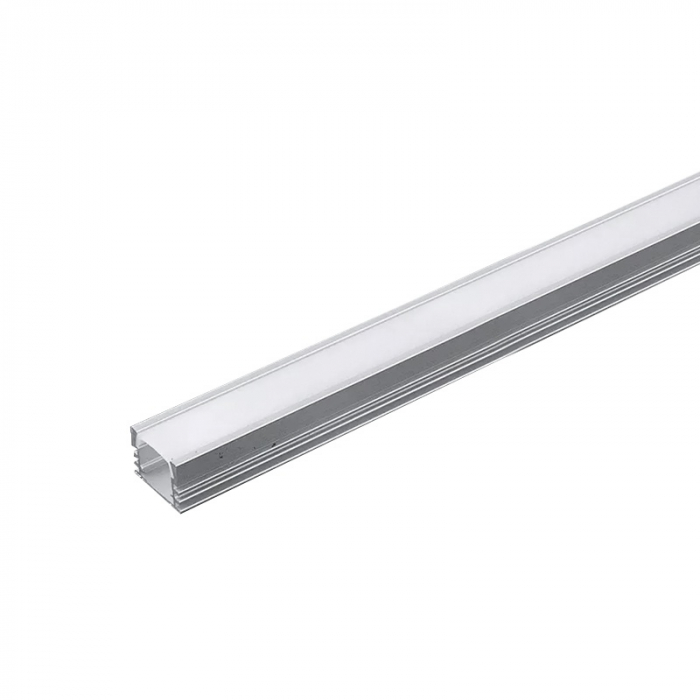 Profil Aluminiu aplicat pentru Bandă LED, 2m, 17.4mm x 12.1mm, capac mat, corp argintiu, V-TAC, SKU-3358 [2]