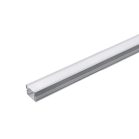 Profil Aluminiu aplicat pentru Bandă LED, 2m, 17.4mm x 12.1mm, capac mat, corp argintiu, V-TAC, SKU-3358 [1]
