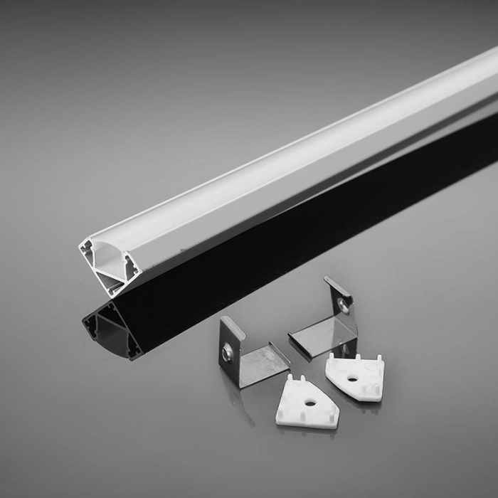 Profil aluminiu pentru banda Led, 2 Metri, de colt aplicat 19mm X 19mm, Capac Mat, V-TAC [3]