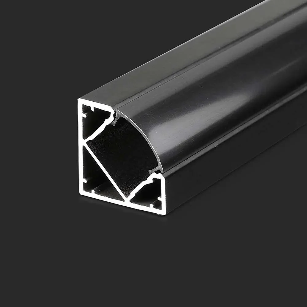 Profil Aluminiu de colț, aplicat pentru bandă LED, 2m, 19mm x 19mm, colț, corp negru, dispersor mat, V-TAC, SKU-2877 [1]
