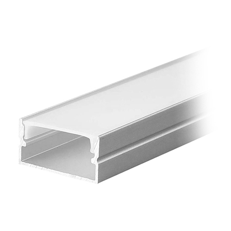 Profil Aluminiu Aplicat pentru Bandă LED 2m – 20mm x 10mm, Capac mat, Corp Argintiu V-TAC 23174 [1]