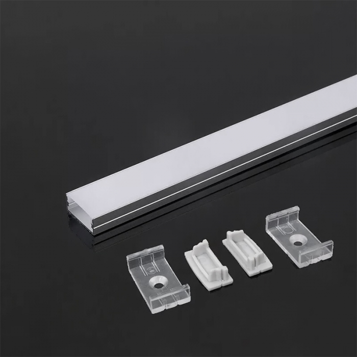Profil Aluminiu Lat, Aplicat pentru Bandă LED, 2m, 23.5mm x 10mm, corp argintiu, capac mat, V-TAC, SKU-3352 [4]
