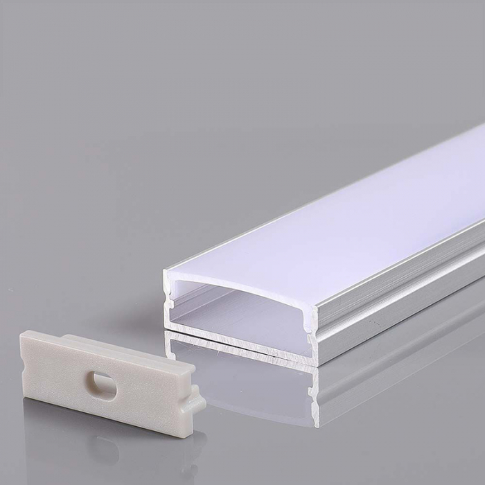 Profil Aluminiu Lat, Aplicat pentru Bandă LED, 2m, 30mm x 10mm, corp argintiu, capac mat, V-TAC, 23176 [4]