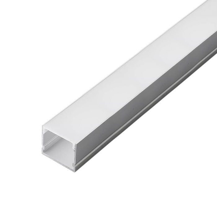 Profil aluminiu aplicat pentru bandă LED, 30mm x 20mm, capac mat, corp argintiu, V-TAC, SKU-3371 [2]