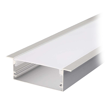 Profil Aluminiu Încastrat pentru Bandă LED, 2m, 50mm x 20mm, capac mat, corp argintiu, V-TAC, 23179 [1]
