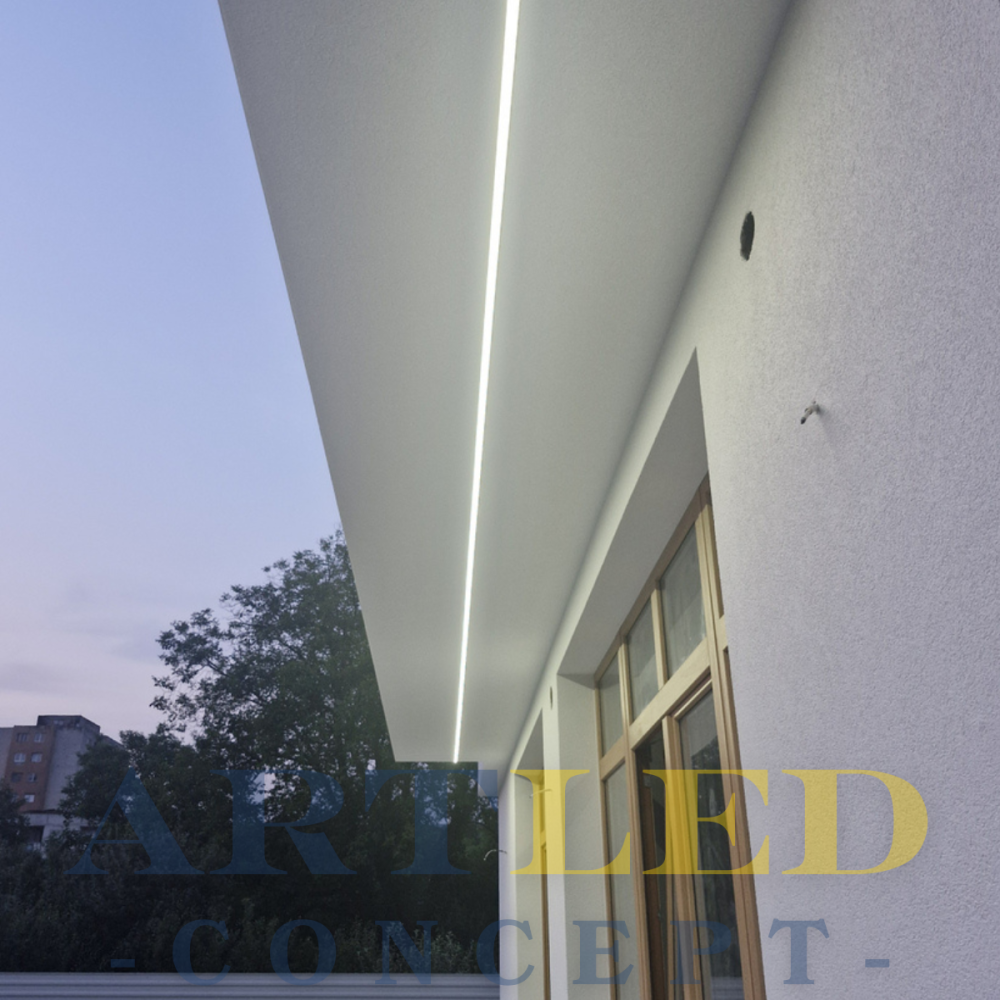 Profil aluminiu pentru banda LED incastrat pentru rigips/tencuiala/sub decorativa, 2M [6]