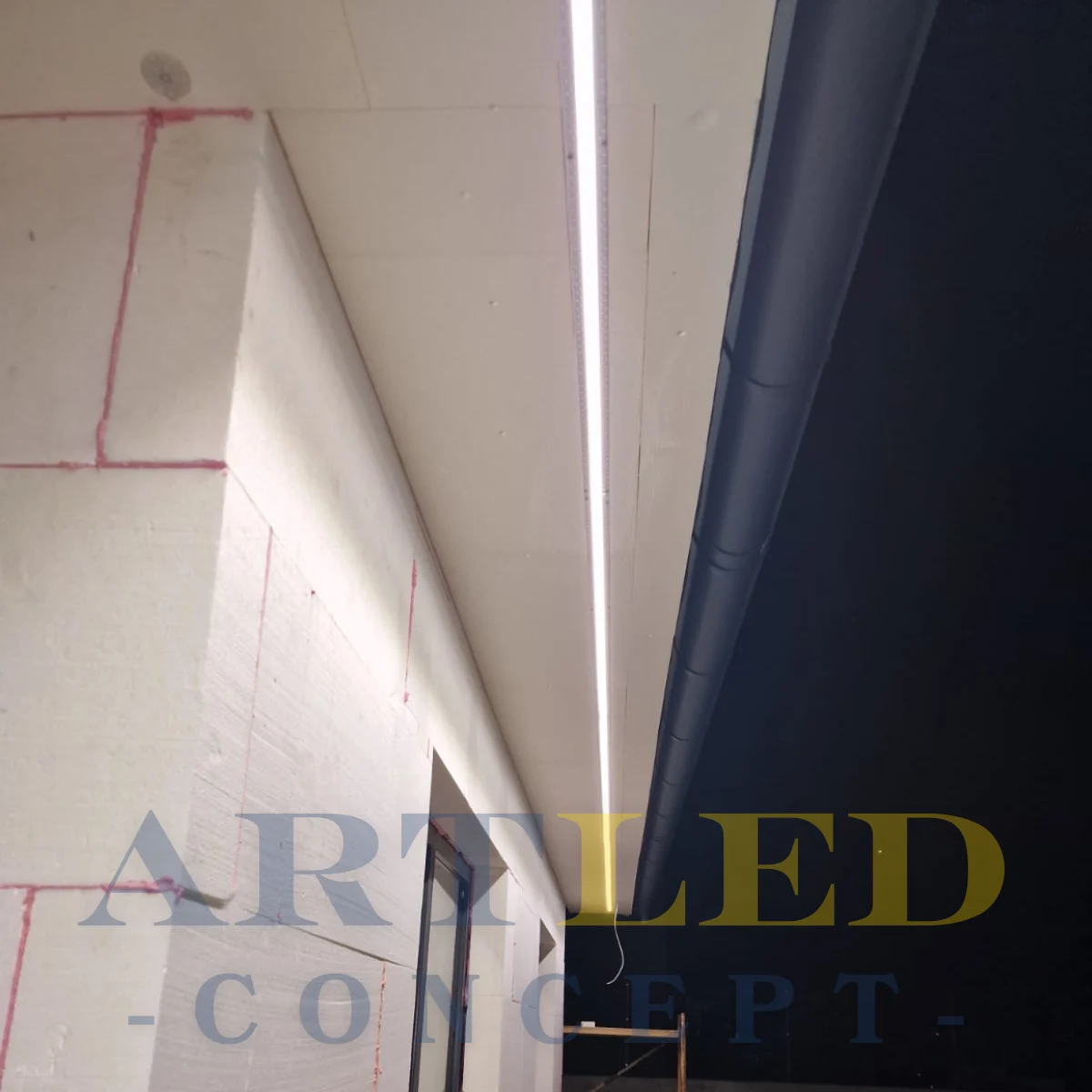 Profil aluminiu pentru banda LED incastrat pentru rigips/tencuiala/sub decorativa, 2M [4]