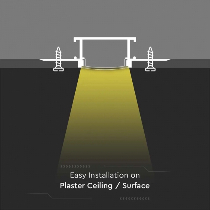 Profil aluminiu pentru banda LED incastrat pentru rigips 2M IP20 V-TAC 3359 [9]