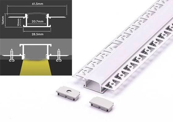 Profil aluminiu pentru banda LED incastrat pentru rigips 2M IP20 V-TAC 3359 [1]