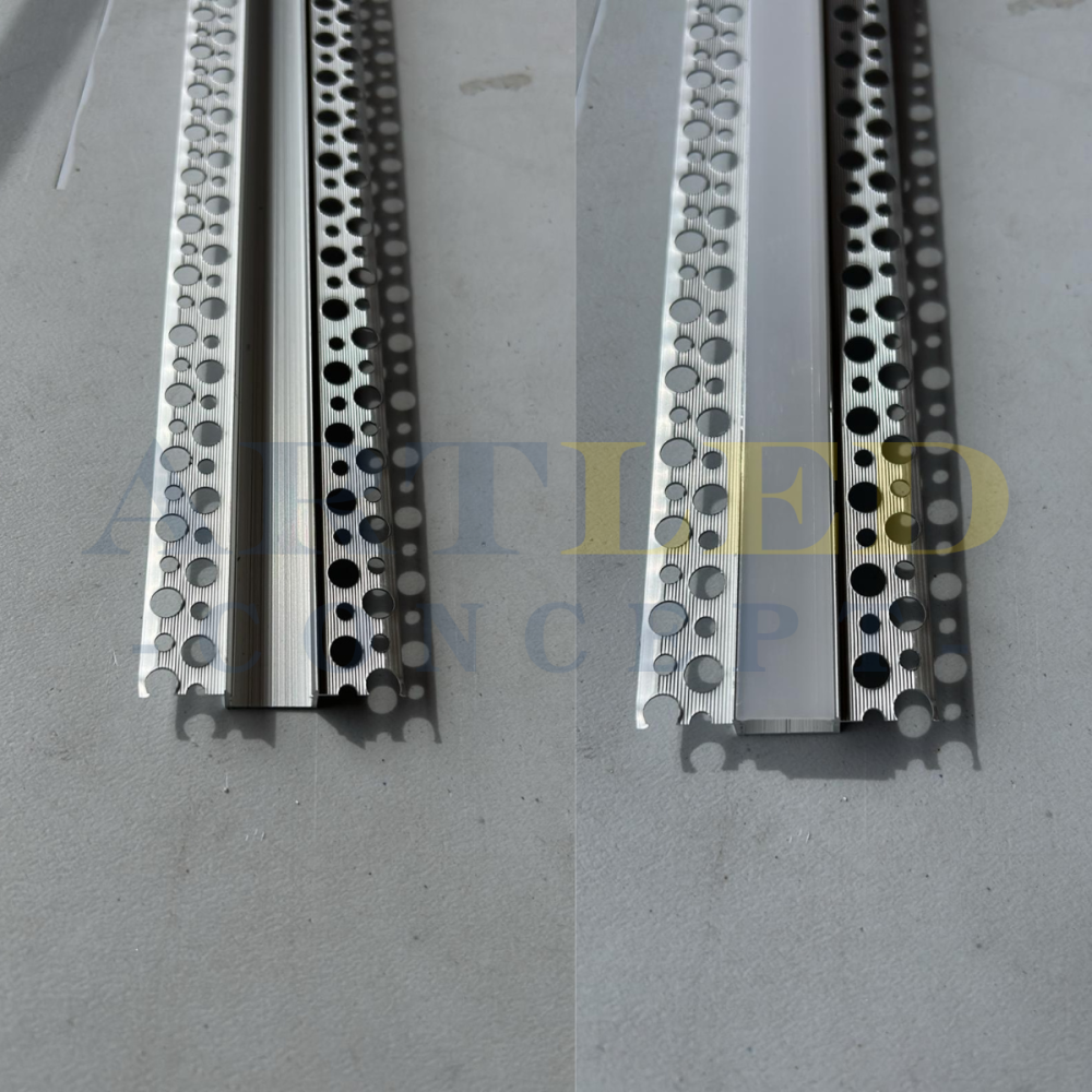 Profil banda led pentru rigips/tencuiala/sub decorativa, 20mm/2m, montaj incastrat [3]