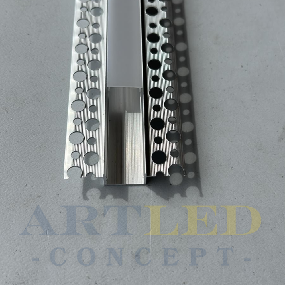 Profil banda led pentru rigips/tencuiala/sub decorativa, 20mm/2m, montaj incastrat [4]