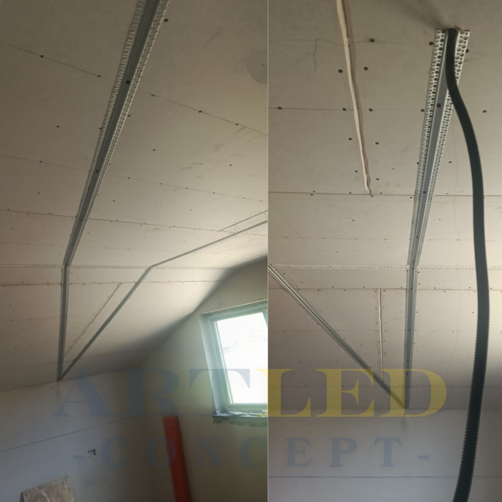 Profil banda led pentru rigips/tencuiala/sub decorativa, 20mm/2m, montaj incastrat [18]
