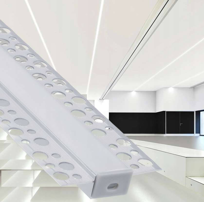 Profil banda led pentru rigips/tencuiala/sub decorativa, 20mm/2m, montaj incastrat [10]