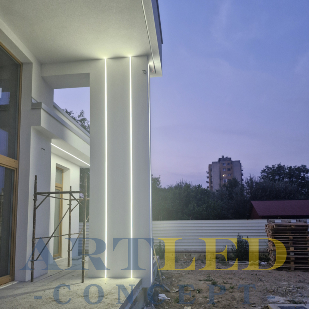 Profil banda led pentru rigips/tencuiala/sub decorativa, 20mm/2m, montaj incastrat [6]