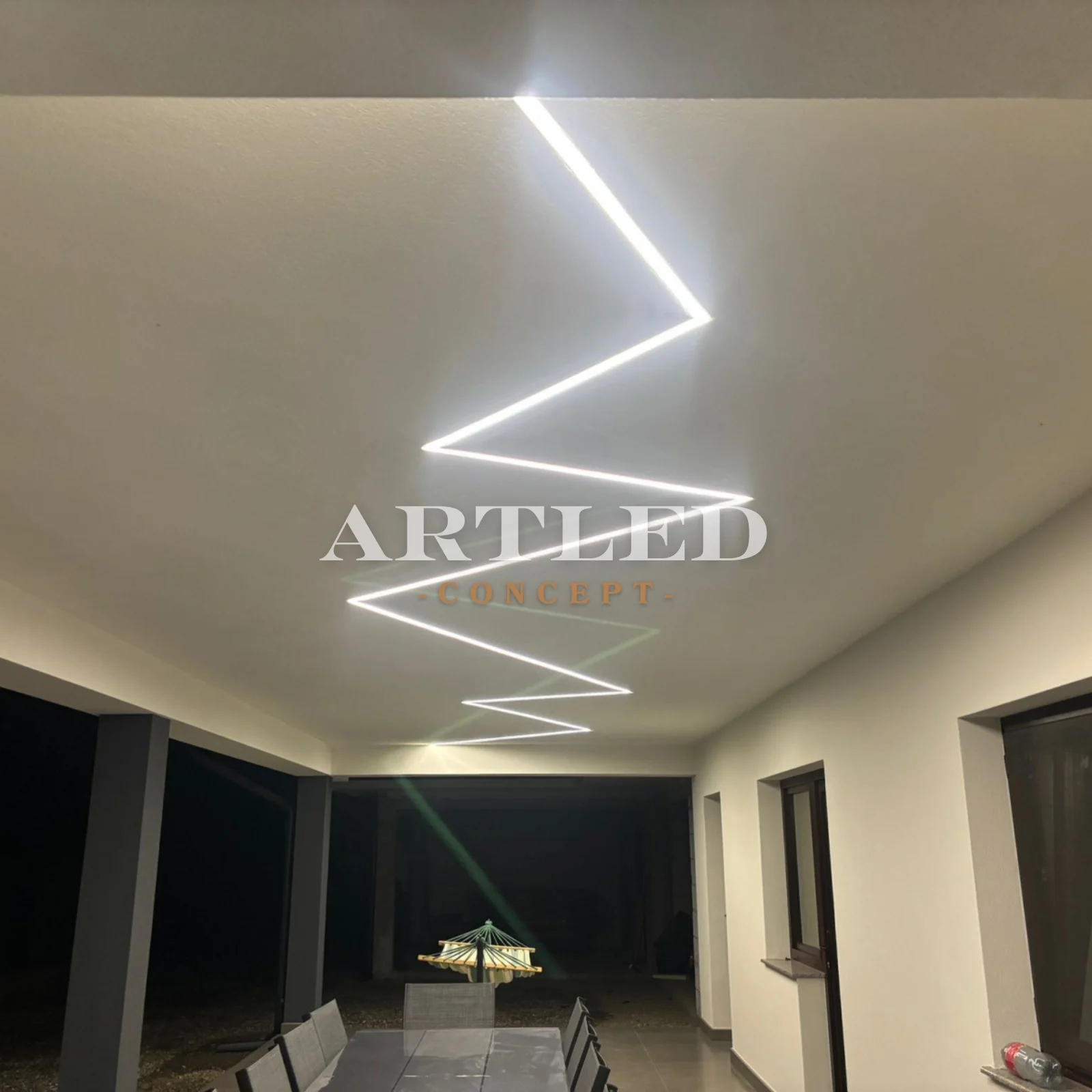 Profil banda led pentru rigips/tencuiala/sub decorativa, 20mm/2m, montaj incastrat [14]