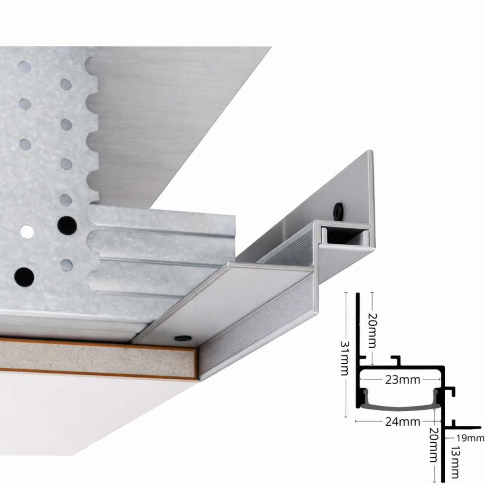 Profil de scafa Shadow GAP pentru banda LED GRI 2 metri [5]