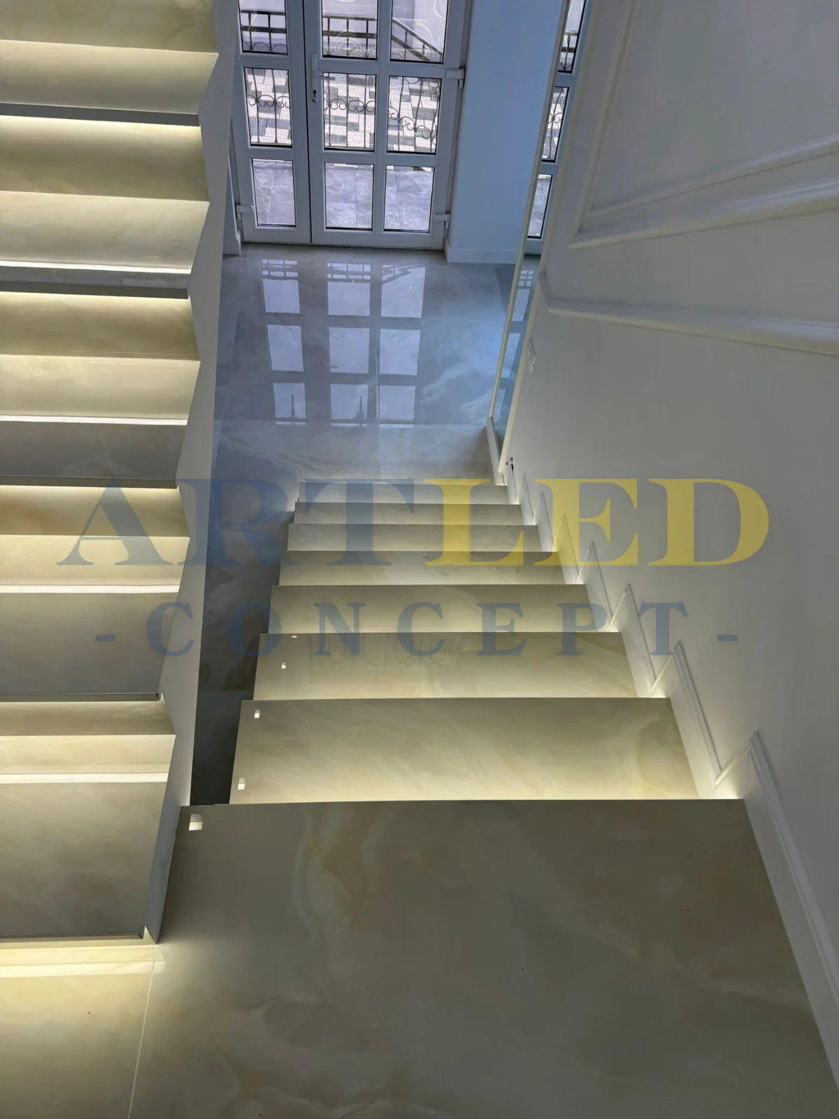 Profil LED aluminiu negru pentru trepte, scari gresie 2 metri [7]