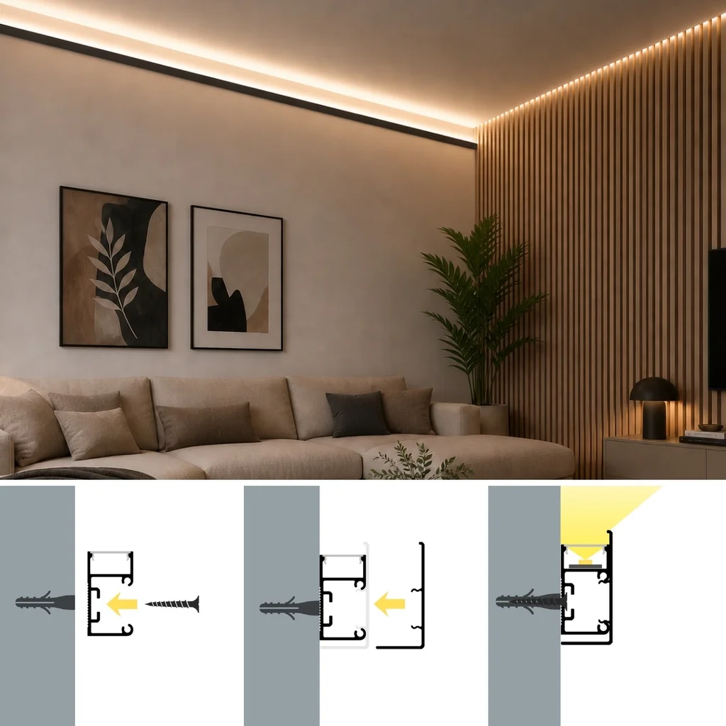Profil LED din aluminiu 2 m pentru iluminare indirectă [2]