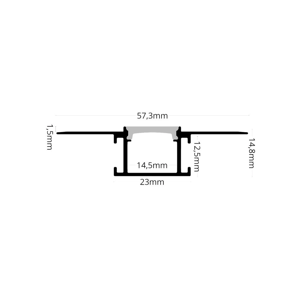 Profil LED Incastrat Pentru Finisaj Glet, Flexibil, Lungime 2m [2]