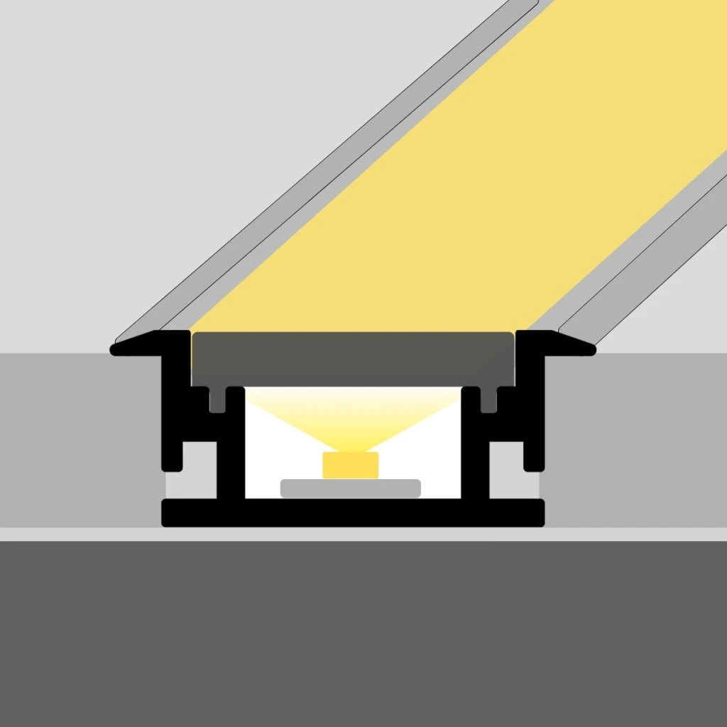 Profil banda led de pardoseala incastrat gri 2 metri [5]