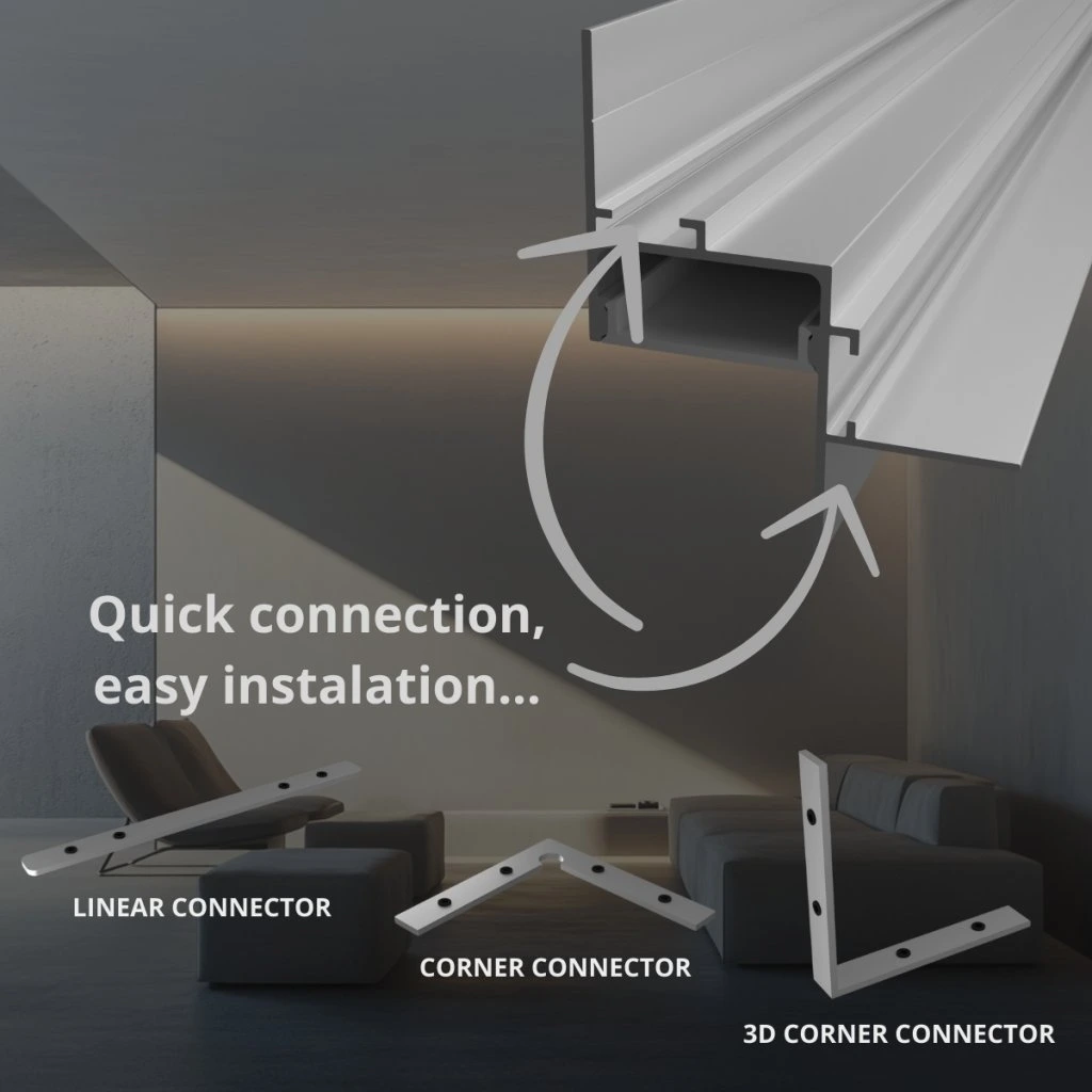 Profil LED Shadow scafa GRI 2 metri [5]