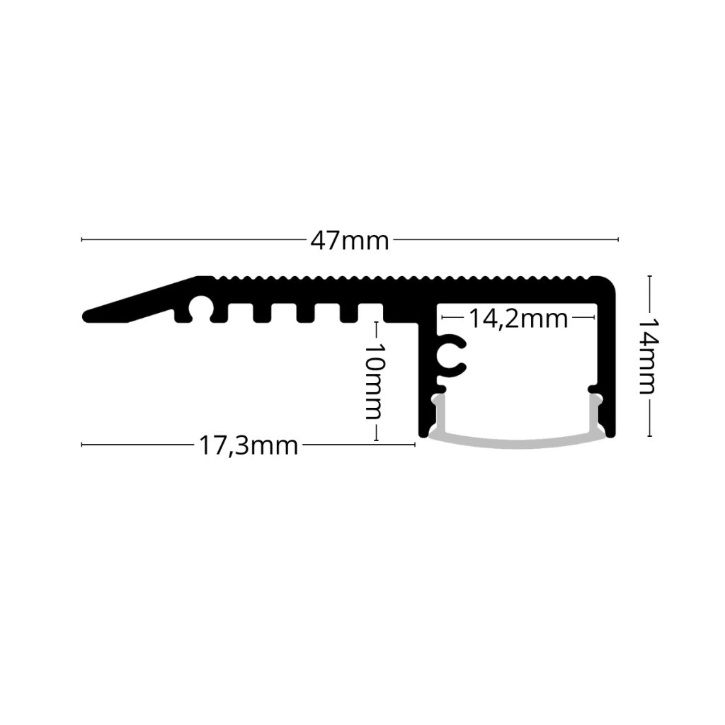 Profil trepte/scari din aluminiu pentru banda led [2]