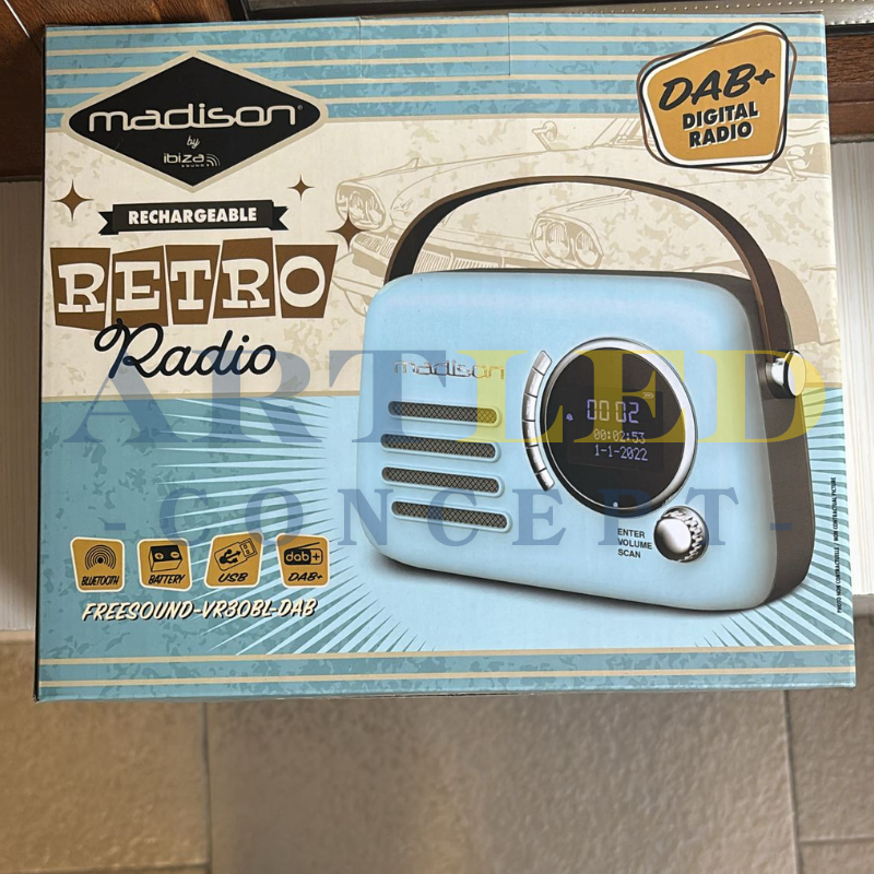 RADIO FM/DAB PORTABIL VINTAGE 30W CU FUNCTIE BLUETOOTH/AUX [4]
