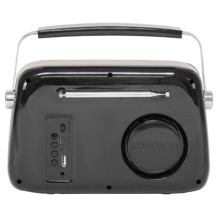 RADIO FM/DAB PORTABIL VINTAGE 40W CU FUNCTIE BLUETOOTH/AUX NEGRU [3]