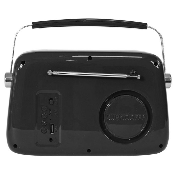 RADIO FM PORTABIL NOSTALGIA 15W CU FUNCTIE BLUETOOTH/AUX - NEGRU [5]