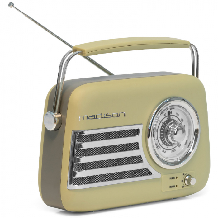 Radio FM Portabil Nostalgia 15W | Bluetooth & AUX | Design Olive [3]