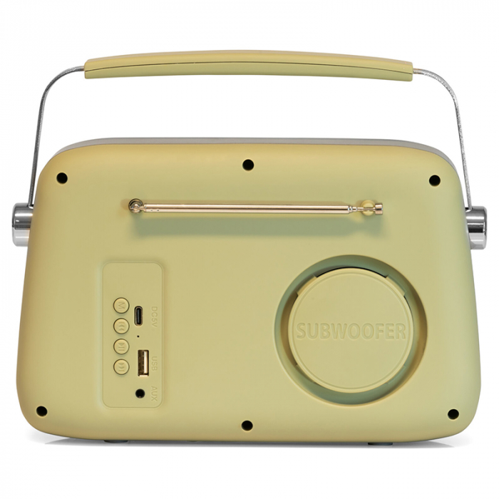 Radio FM Portabil Nostalgia 15W | Bluetooth & AUX | Design Olive [5]