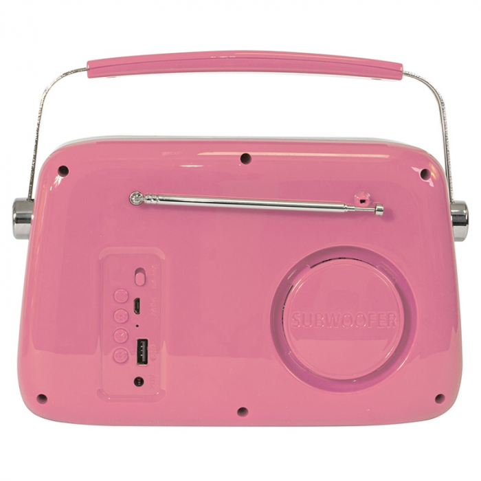 RADIO FM PORTABIL NOSTALGIA 15W CU FUNCTIE BLUETOOTH/AUX - ROZ [5]