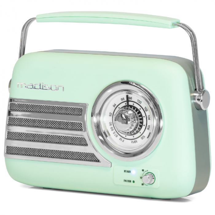 RADIO FM PORTABIL NOSTALGIA 15W CU FUNCTIE BLUETOOTH/AUX - VERDE [1]
