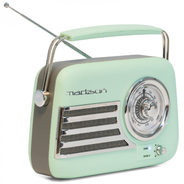 RADIO FM PORTABIL NOSTALGIA 15W CU FUNCTIE BLUETOOTH/AUX - VERDE [4]