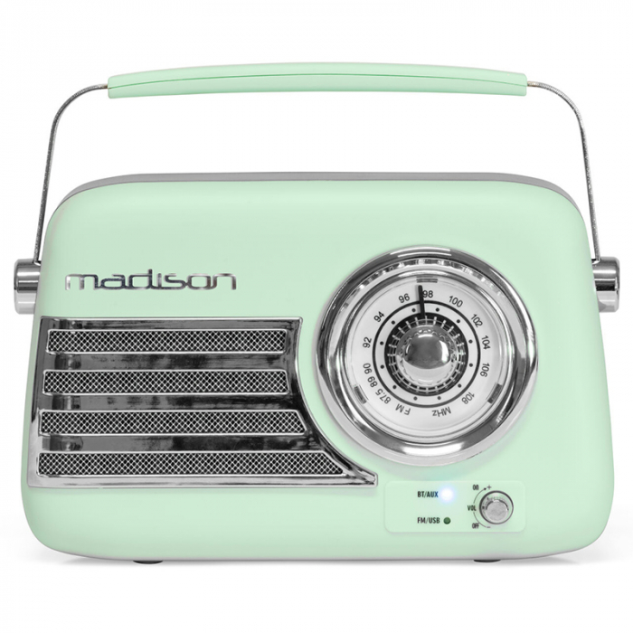 RADIO FM PORTABIL NOSTALGIA 15W CU FUNCTIE BLUETOOTH/AUX - VERDE [5]